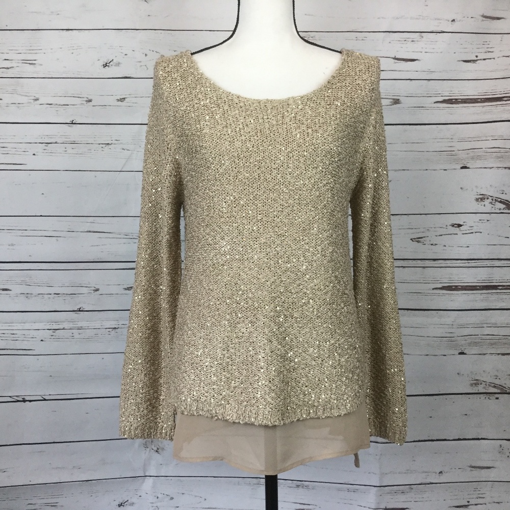 Apt. 9 Sequin Pullover Knit Top, Size L